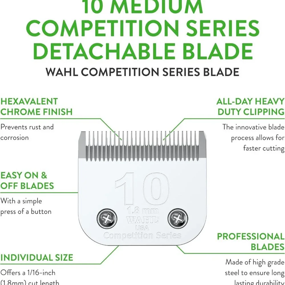 Wahl Professional Animal #10 Medium Competition Series Detachable Blade NEW